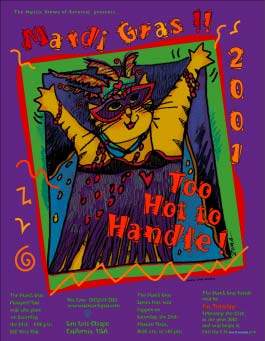 San Luis Obispo Mardi Gras 2001 illustration by Paula Zima