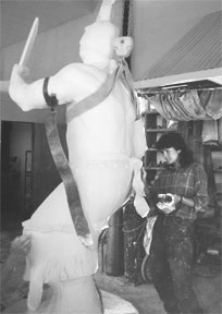 Assisting with the Fire Dancer, by Allan Houser
