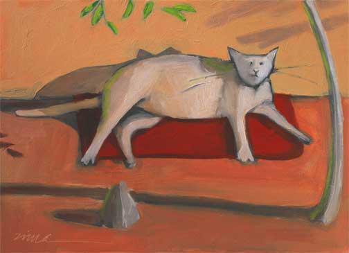"Cat on the Veranda", by Paula Zima, large image and comments.