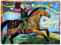 "Celebrate" giclee print- original: hand colored etching by Paula Zima