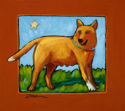 Dog On Alert, oil painting by Paula Zima