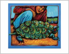 Greeting card, Honor All Beings, oil painting by Paula Zima