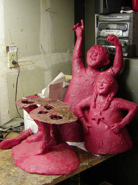 the waxes at the foundry cut into pieces