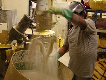 being covered with fine silicone sand