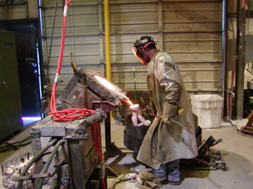 bronze being poured
