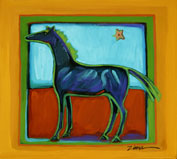 Little Black Horse, oil painting by Paula Zima