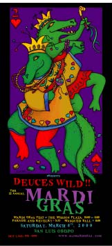 San Luis Obispo Mardi Gras 2000- illustration by Paula Zima