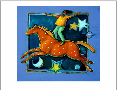 Greeting card, Perfect Balance, oil painting by Paula Zima