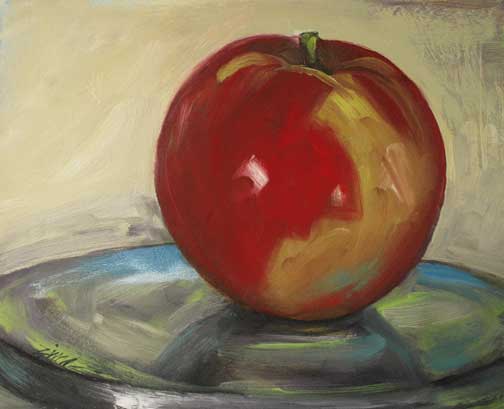 "Macintosh", small  study, oil painting by Paula Zima