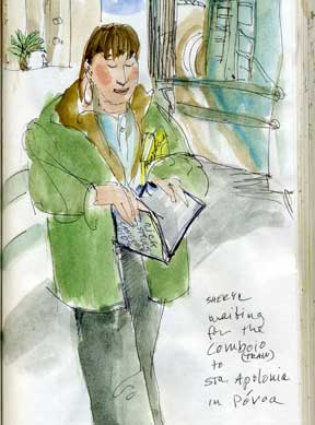 Waiting for the train.