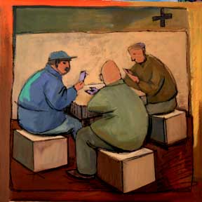 Card Players in progress