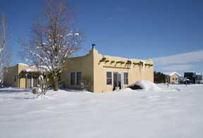 house in snow