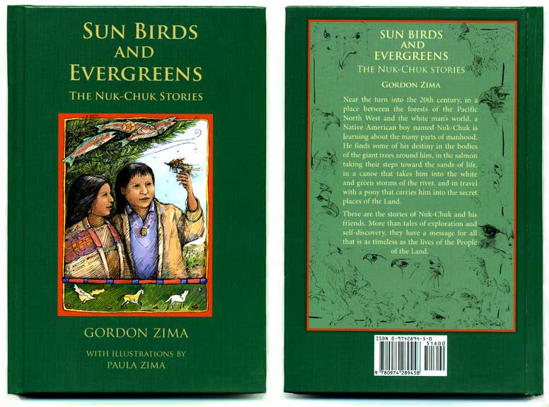 front and back of Sunbirds and Evergreens by Gordon Zima