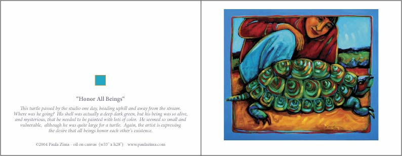 Greeting card, Honor All Beings, oil painting by Paula Zima