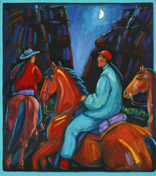 Wild Ride, oil painting by Paula Zima, large image and comments.