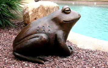 Large Frog" bronze sculpture by Paula Zima