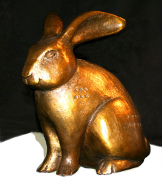 "Little Rabbit"  bronze sculpture by Paula Zima