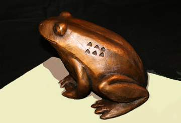 "Small Frog"  bronze sculpture by Paula Zima