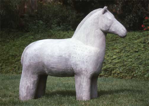 Stoic Horse, fero-cement sculpture by Paula Zima